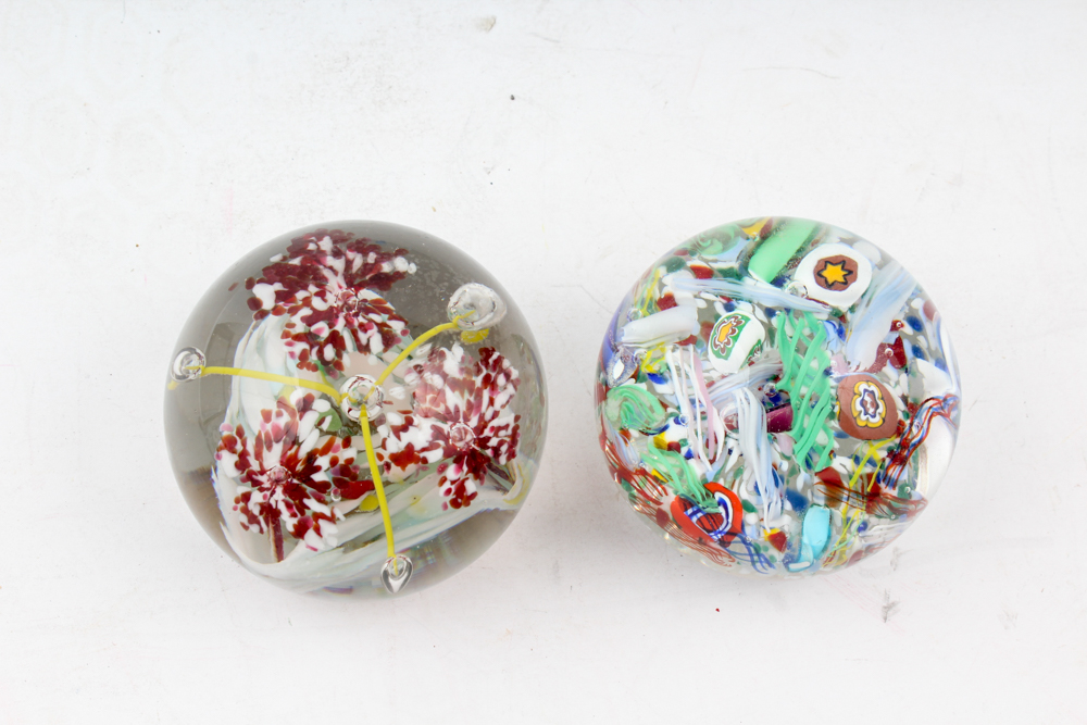 Pair of Art Glass Paperweights by Gentile and Somerset
