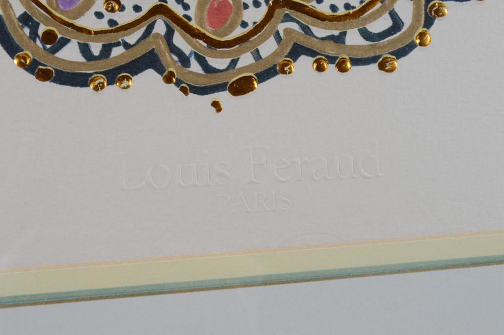 Louis Feraud Hand Embellished Fashion Print