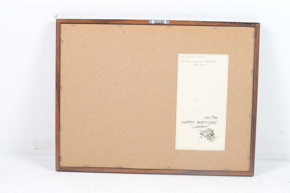 Watercolor Painting "Wat Benjamaborpit"