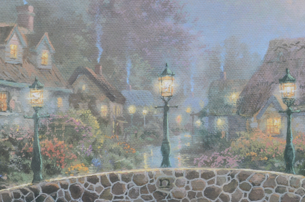 Thomas Kinkade Limited Edition Offset Lithograph "Lamplight Bridge"