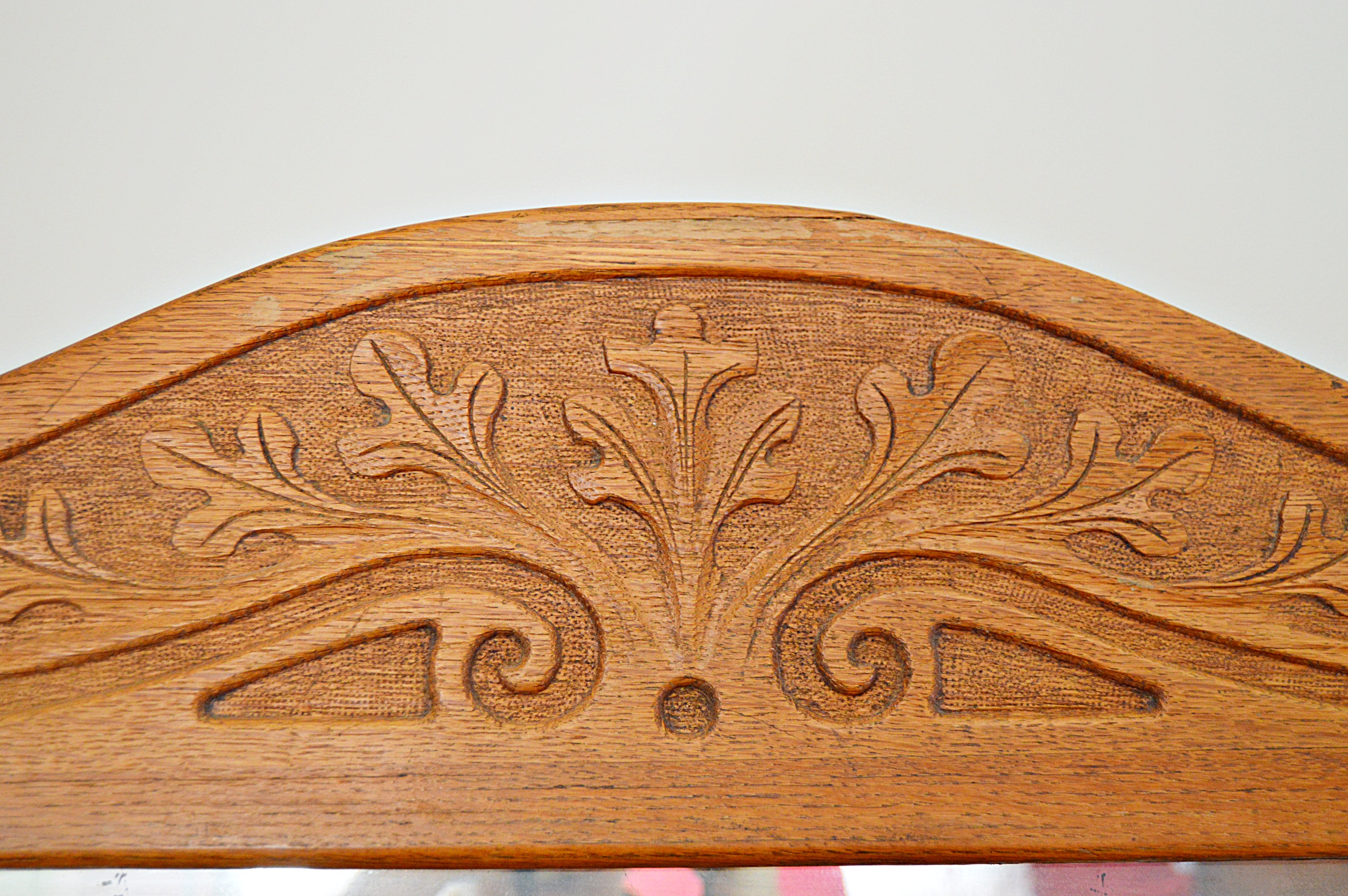 Gothic Victorian Chestnut Cabinet and Wall Mirror
