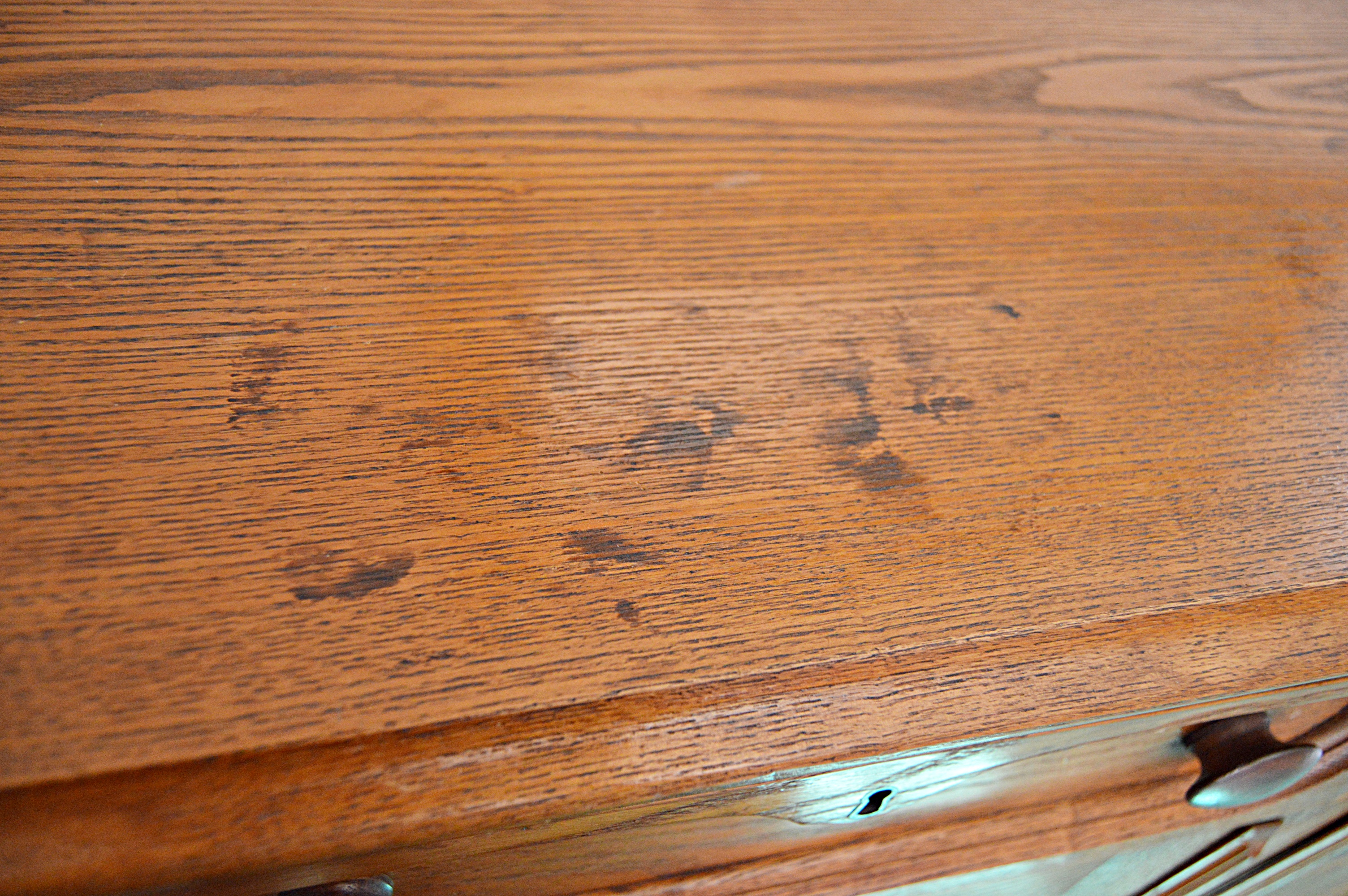 Gothic Victorian Chestnut Cabinet and Wall Mirror