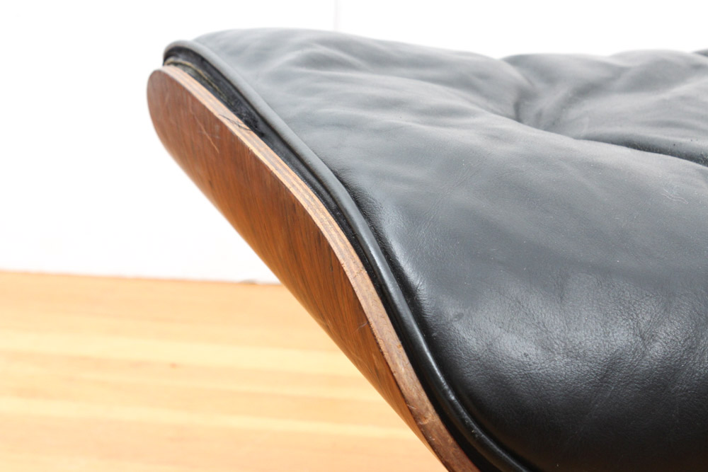 Rare 1956 Rosewood Eames Lounge Chair with Later Ottoman