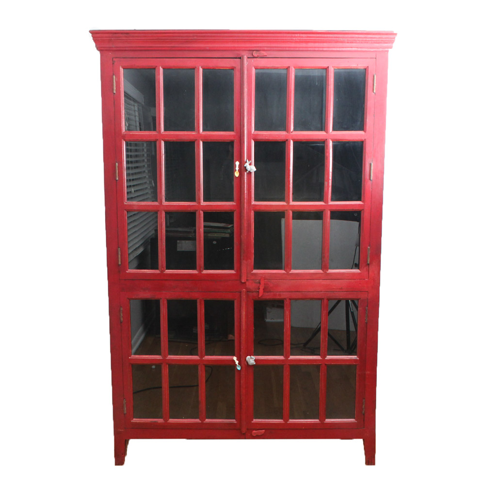 "Rojo" Red Tall Cabinet by Crate & Barrel