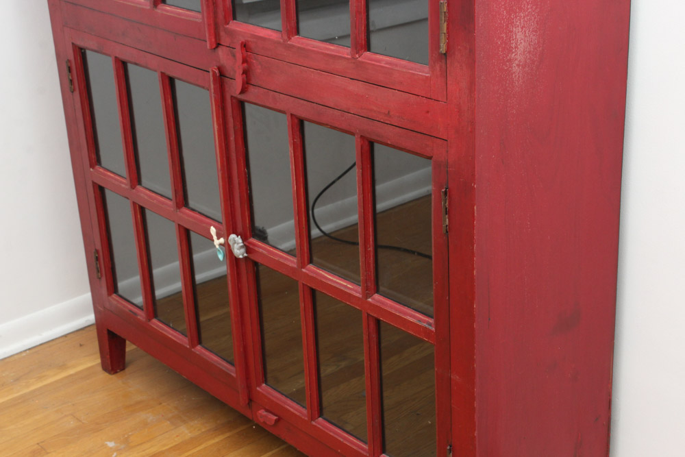 "Rojo" Red Tall Cabinet by Crate & Barrel