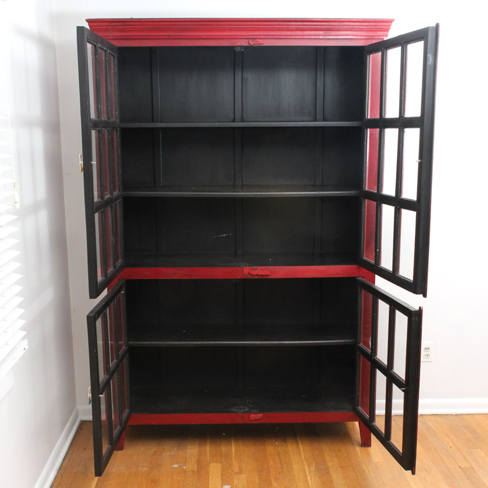 "Rojo" Red Tall Cabinet by Crate & Barrel