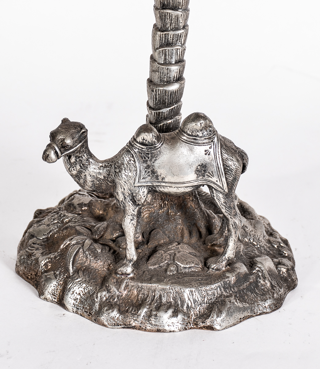 Antique English Crystal Compote with Camel Motif