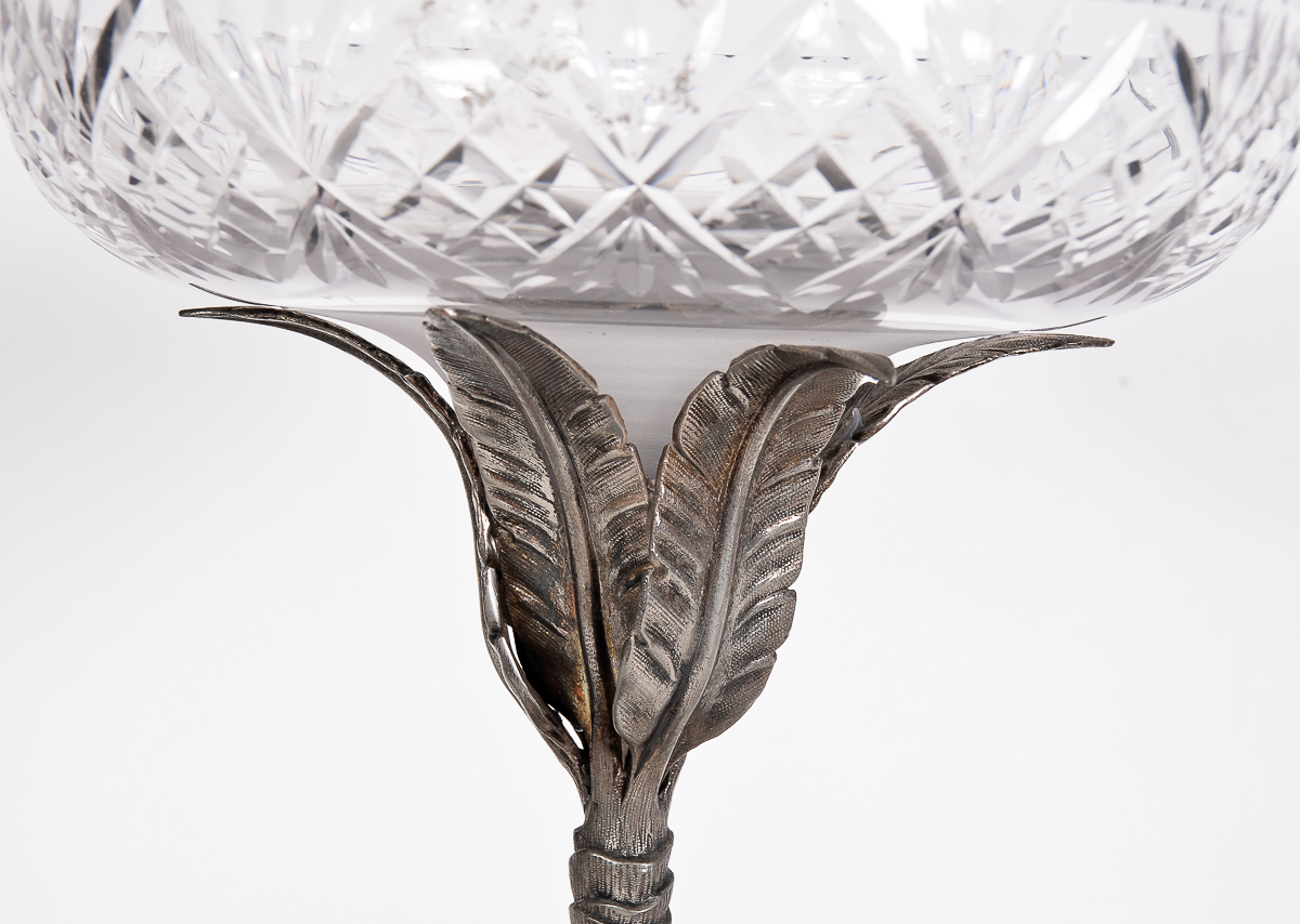 Antique English Crystal Compote with Camel Motif