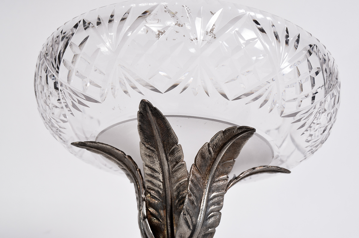 Antique English Crystal Compote with Camel Motif