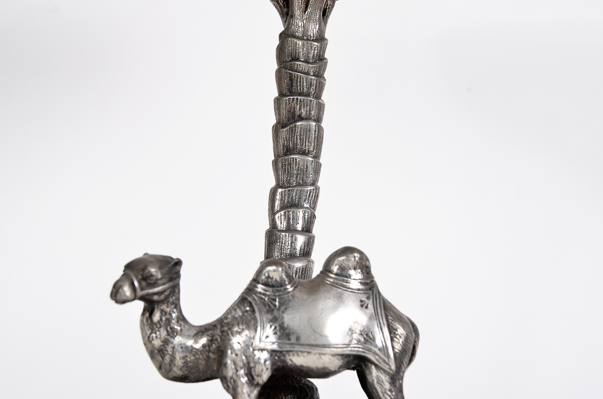 Antique English Crystal Compote with Camel Motif