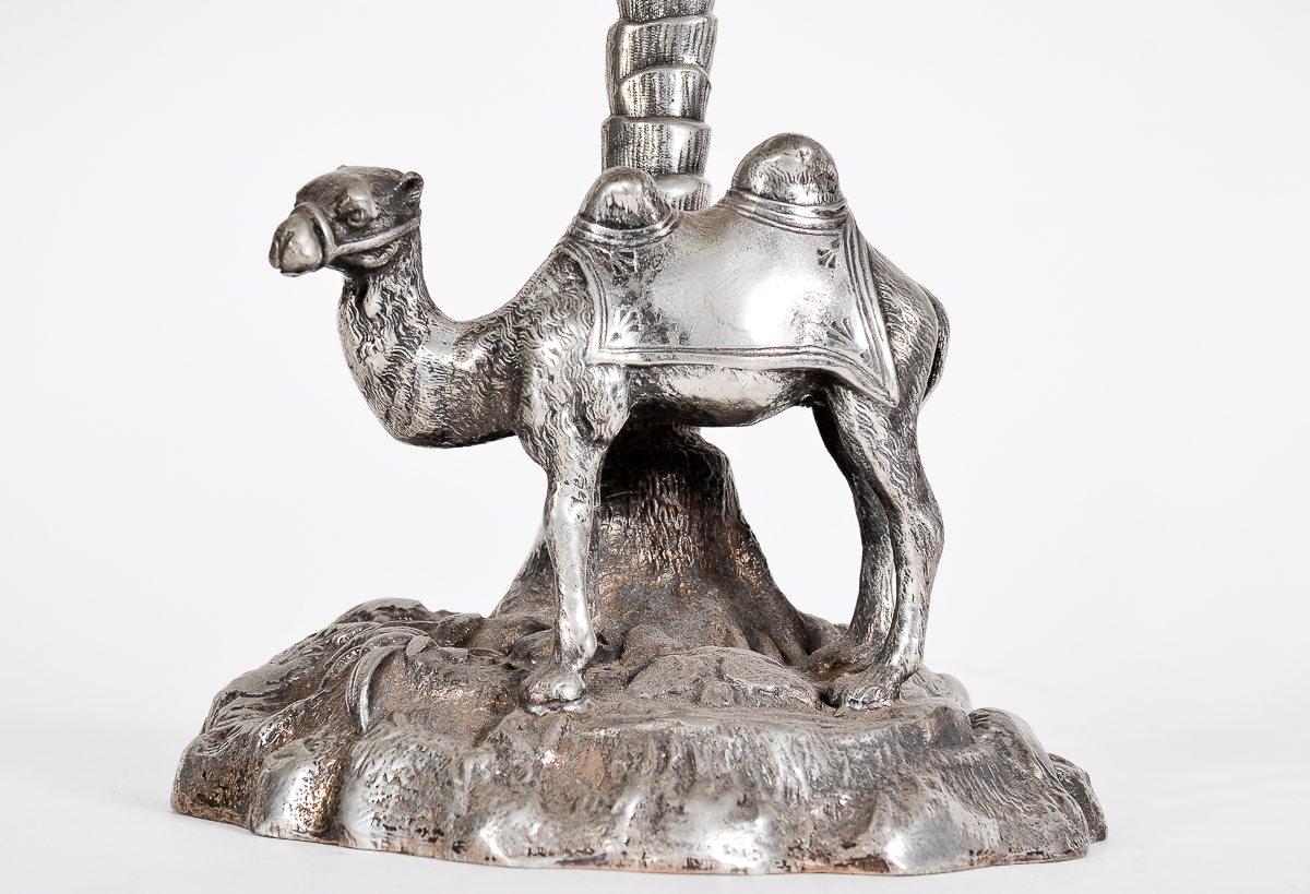 Antique English Crystal Compote with Camel Motif