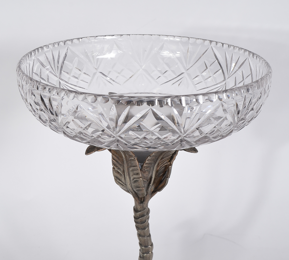 Antique English Crystal Compote with Camel Motif