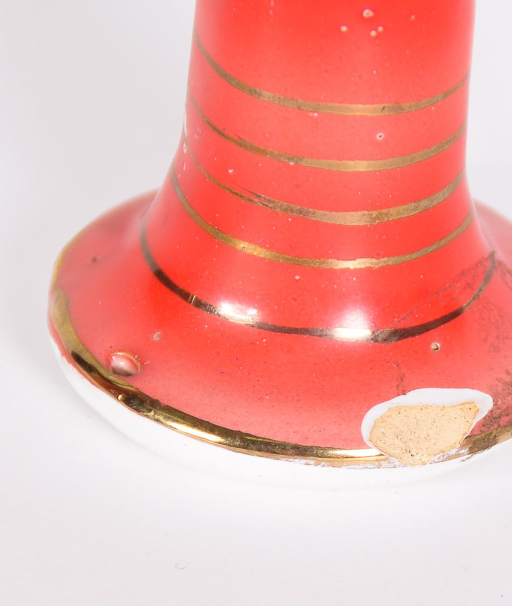 Antique Ceramic Hookah Pieces with 19th Century Shah of Iran Portraits