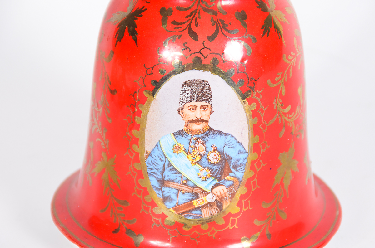 Antique Ceramic Hookah Pieces with 19th Century Shah of Iran Portraits