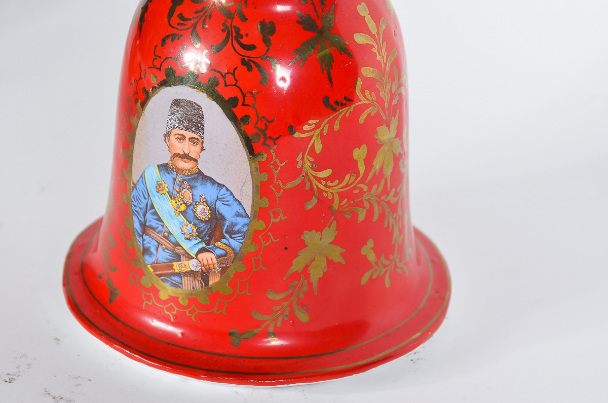 Antique Ceramic Hookah Pieces with 19th Century Shah of Iran Portraits