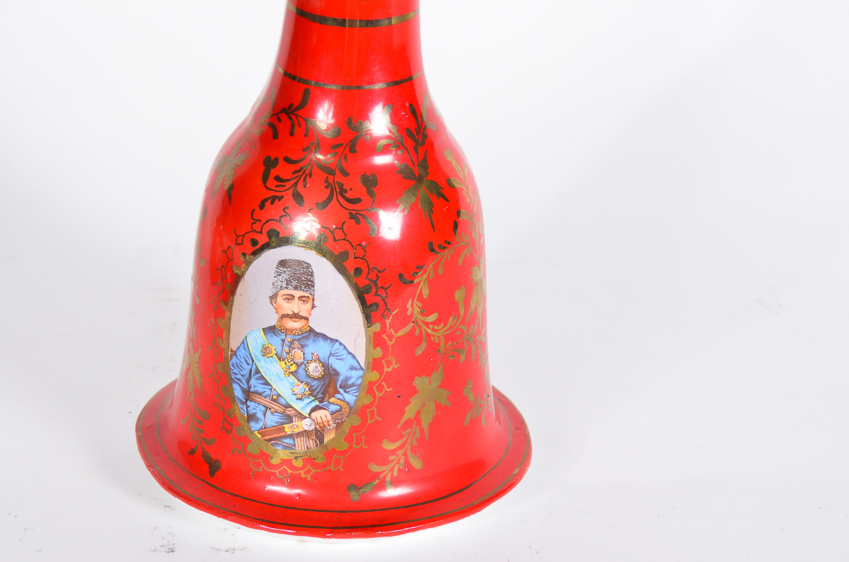 Antique Ceramic Hookah Pieces with 19th Century Shah of Iran Portraits