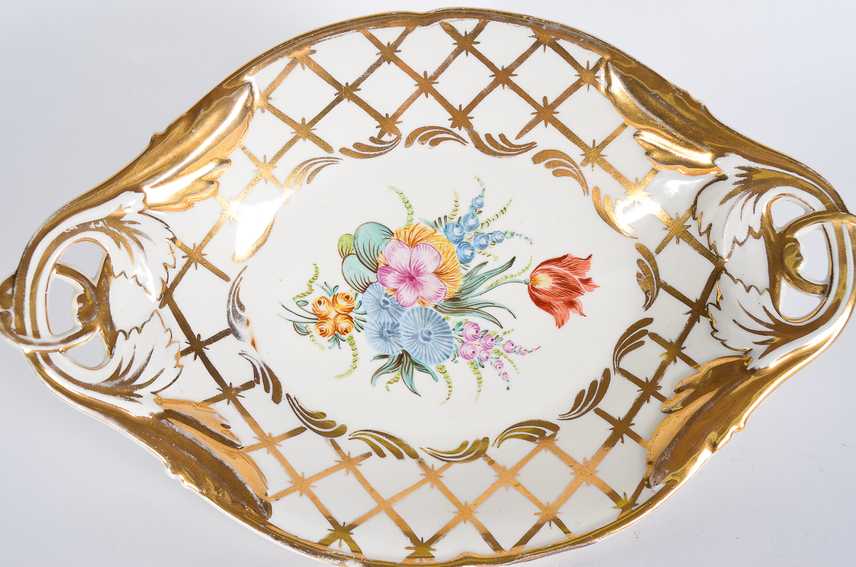 Antique French Hand-Painted Porcelain Bowl