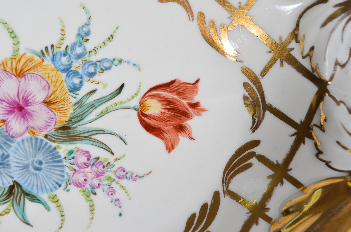 Antique French Hand-Painted Porcelain Bowl