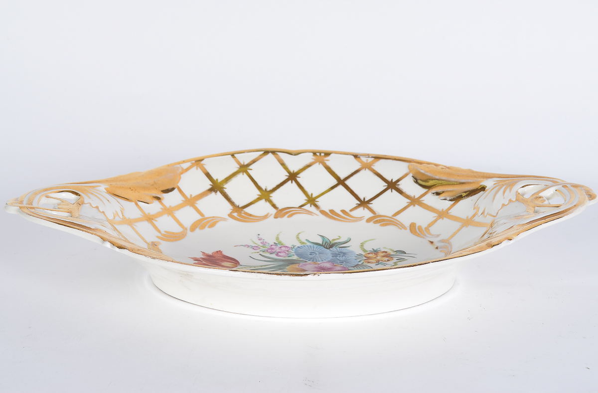 Antique French Hand-Painted Porcelain Bowl