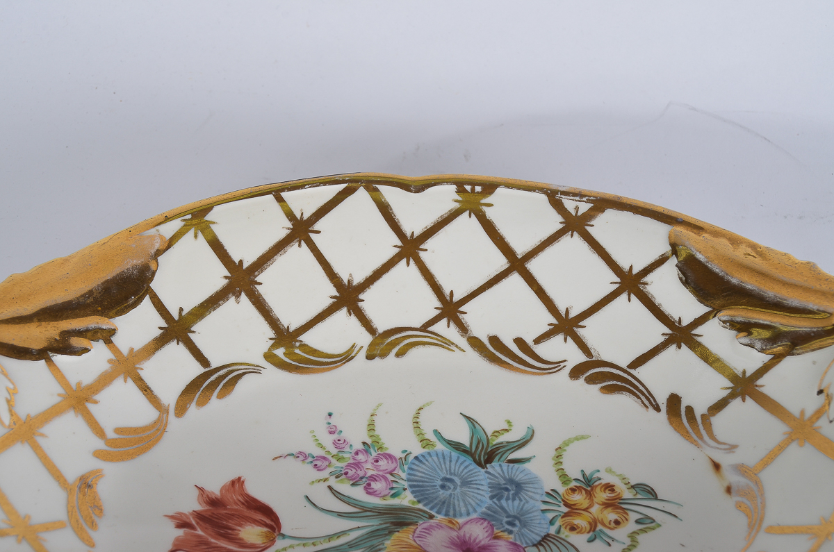 Antique French Hand-Painted Porcelain Bowl