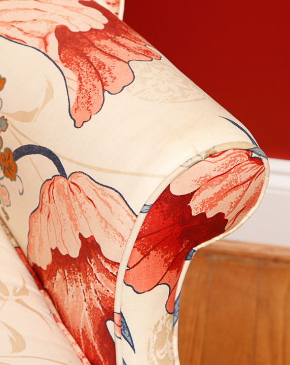 Floral Upholstered Wingback Chair by Heritage