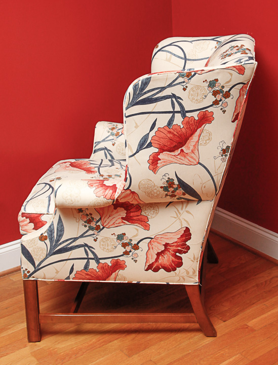 Floral Upholstered Wingback Chair by Heritage