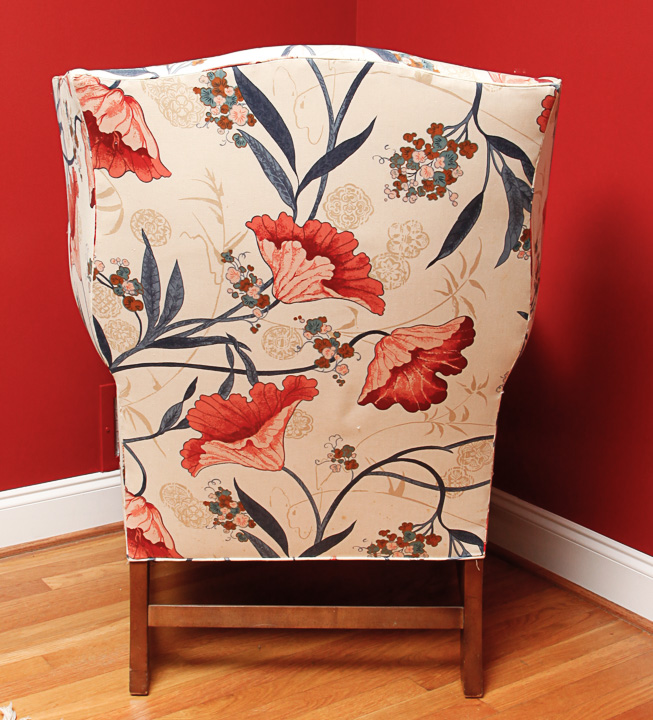 Floral Upholstered Wingback Chair by Heritage