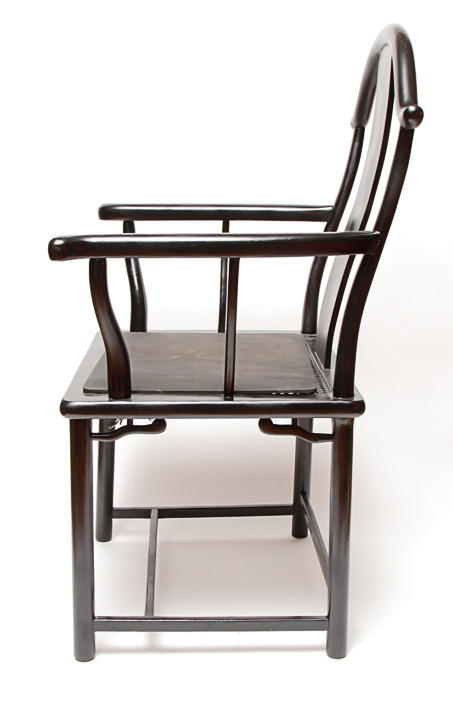 Black Wooden Cane Seat Chair with Pillows