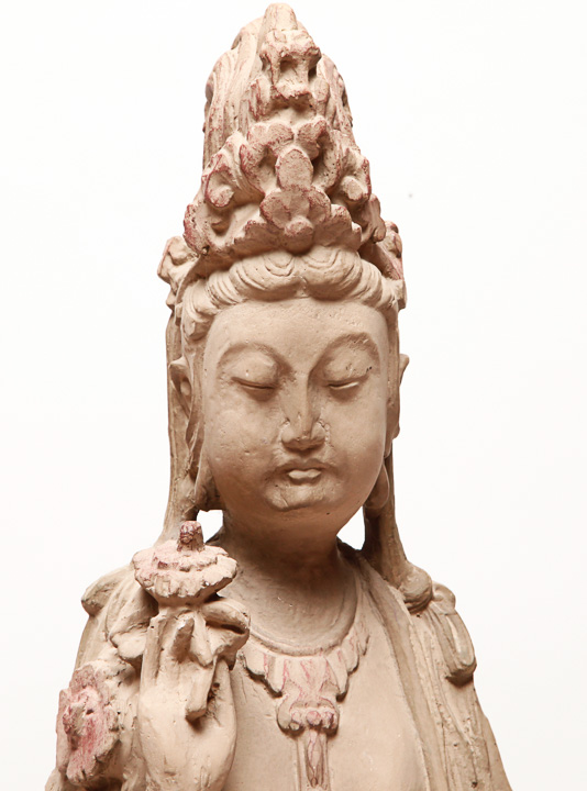 Chinese Style Plaster Statuette of a Bodhisattva