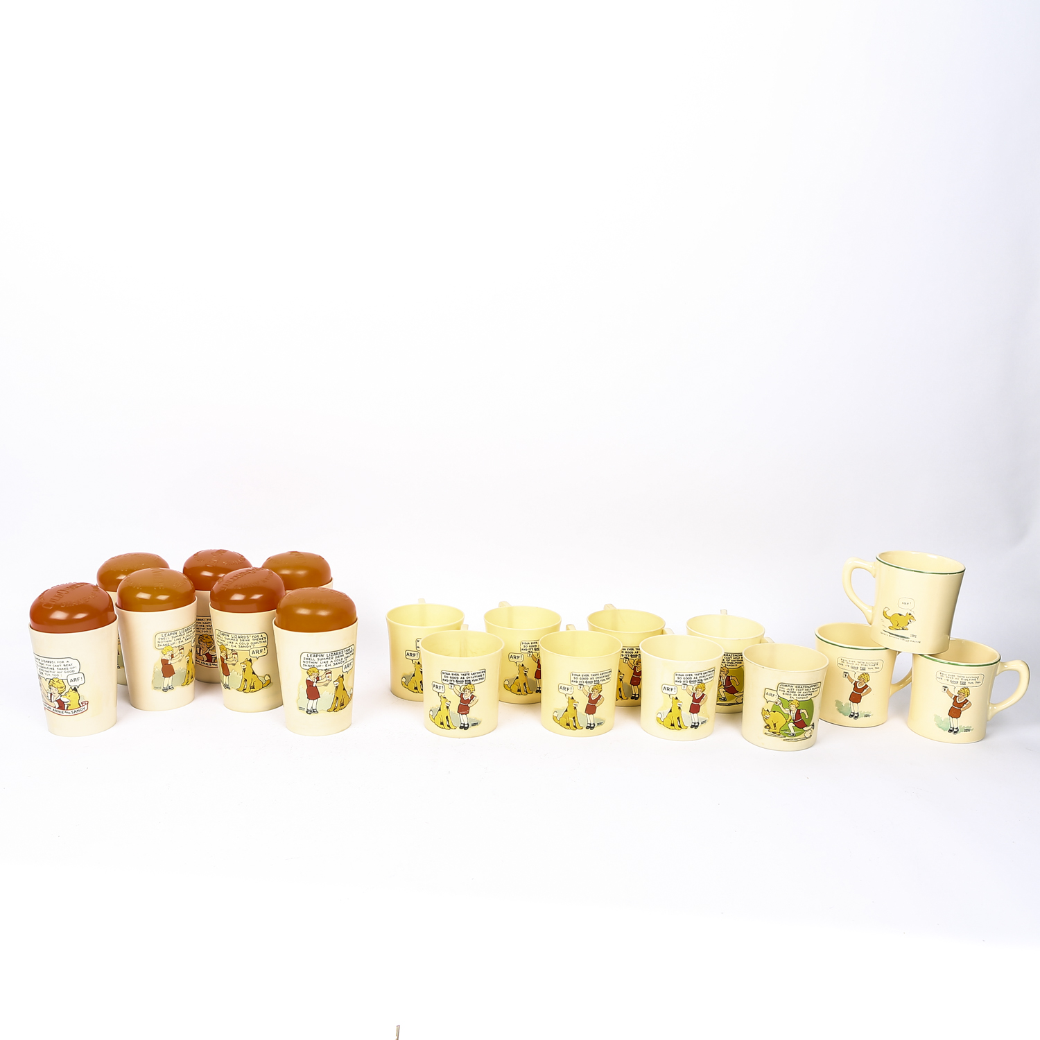 Collection of "Little Orphan Annie" Plastic Ware and Mugs