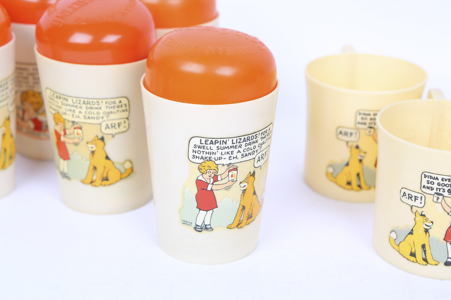 Collection of "Little Orphan Annie" Plastic Ware and Mugs