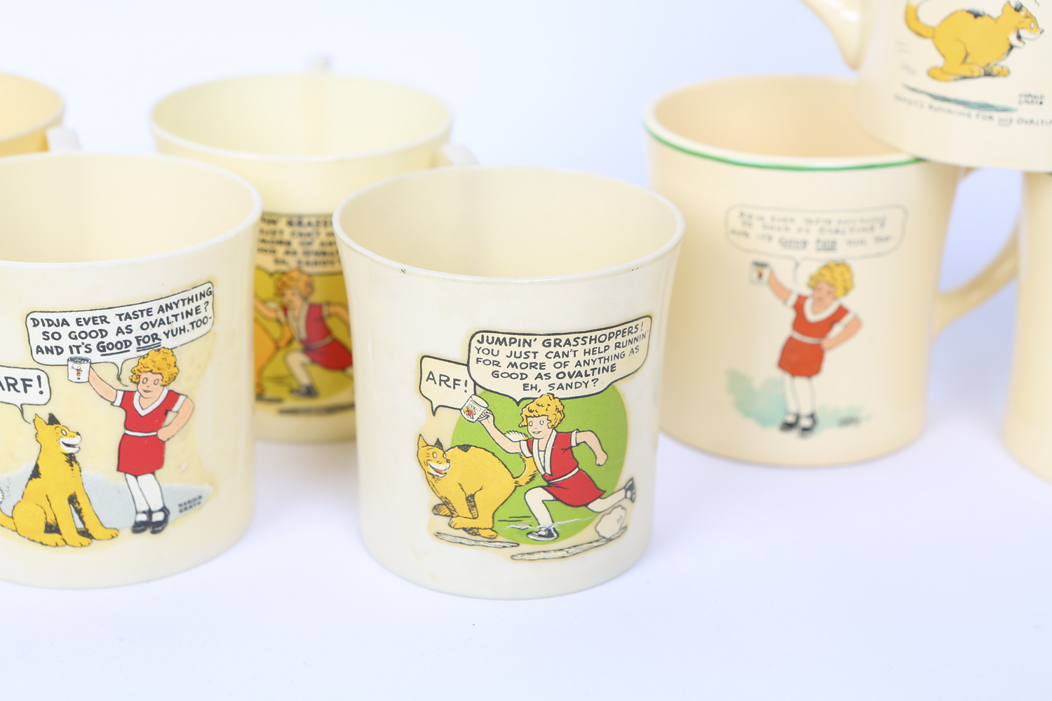 Collection of "Little Orphan Annie" Plastic Ware and Mugs