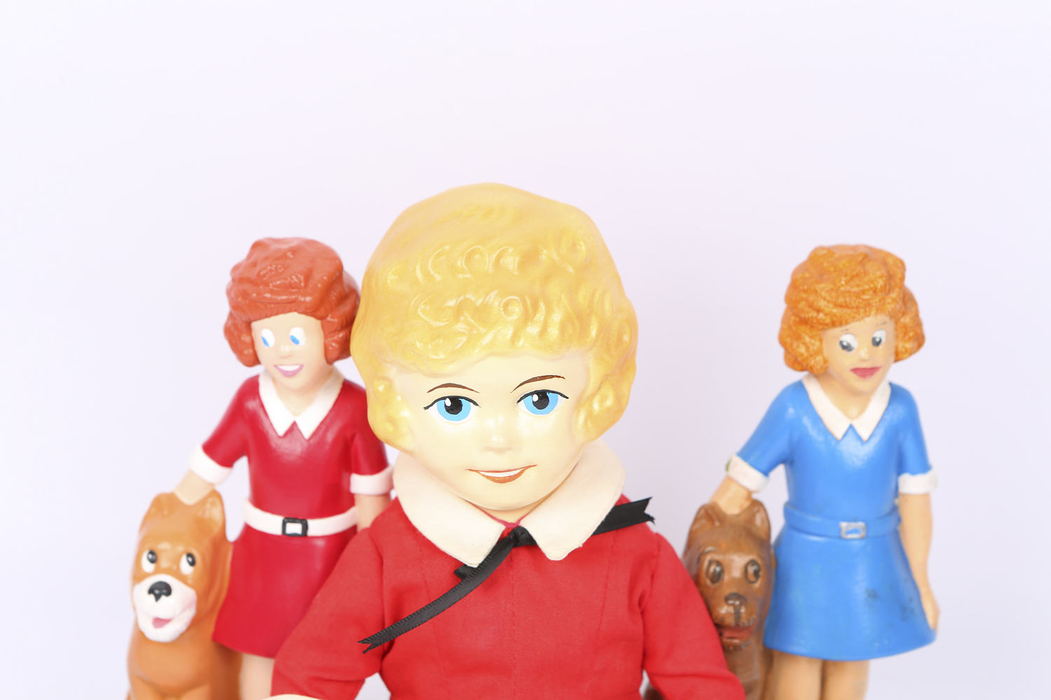 "Little Orphan Annie" Porcelain Doll and Two Ceramic Figurines