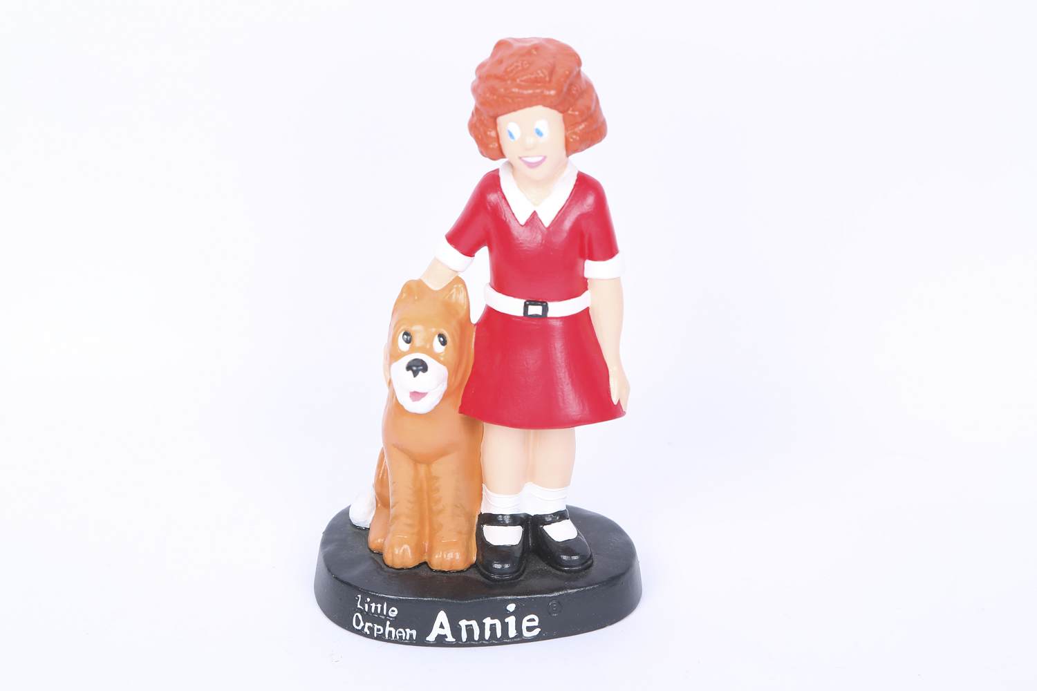 "Little Orphan Annie" Porcelain Doll and Two Ceramic Figurines