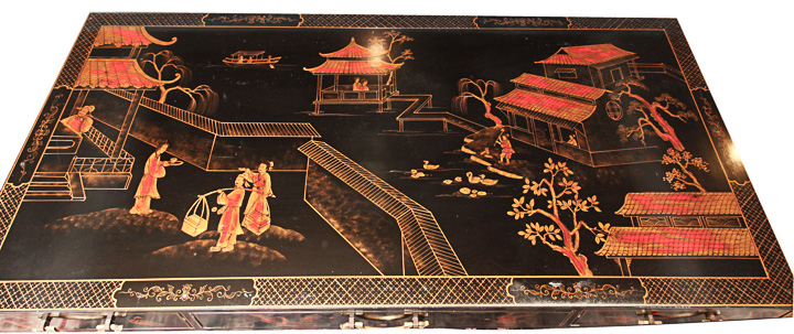 Chinoiserie Pedestal Desk by Maitland-Smith