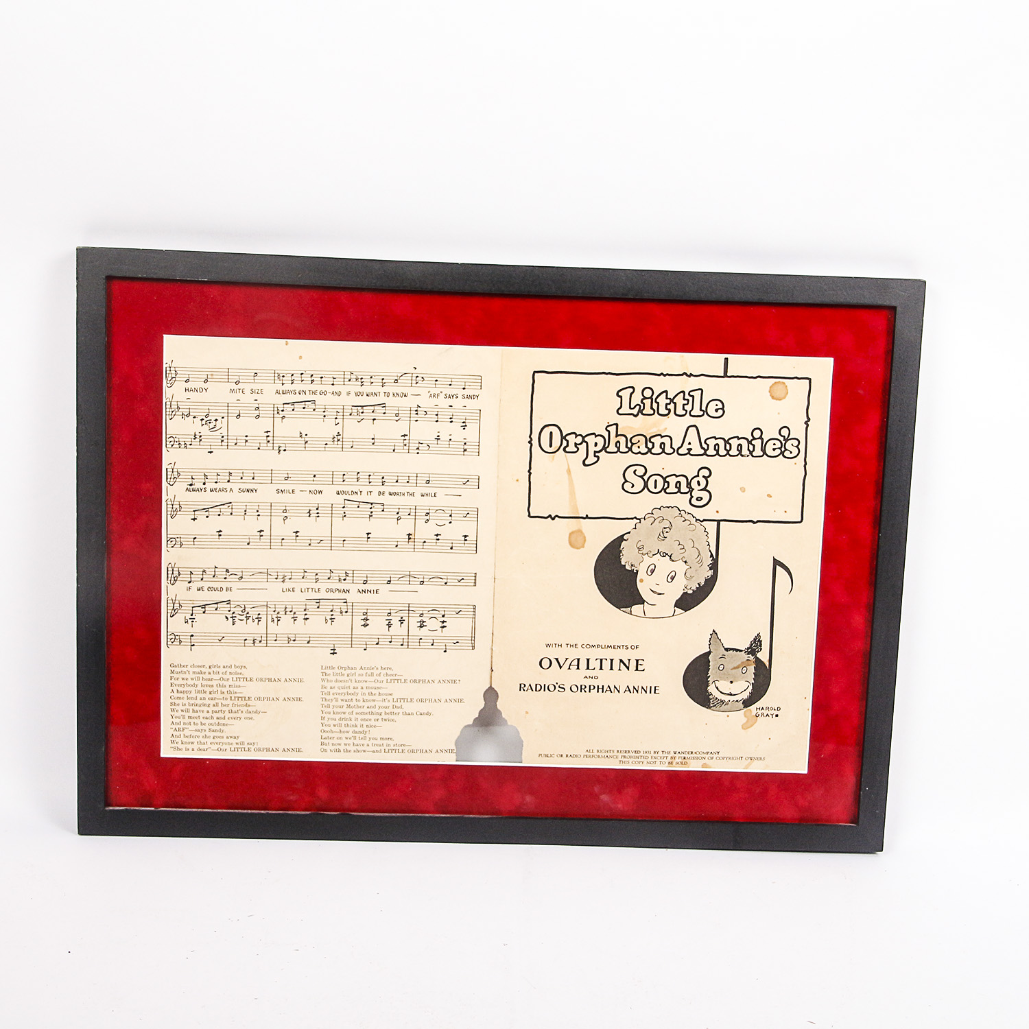 1931 "Little Orphan Annie's Song" Sheet Music