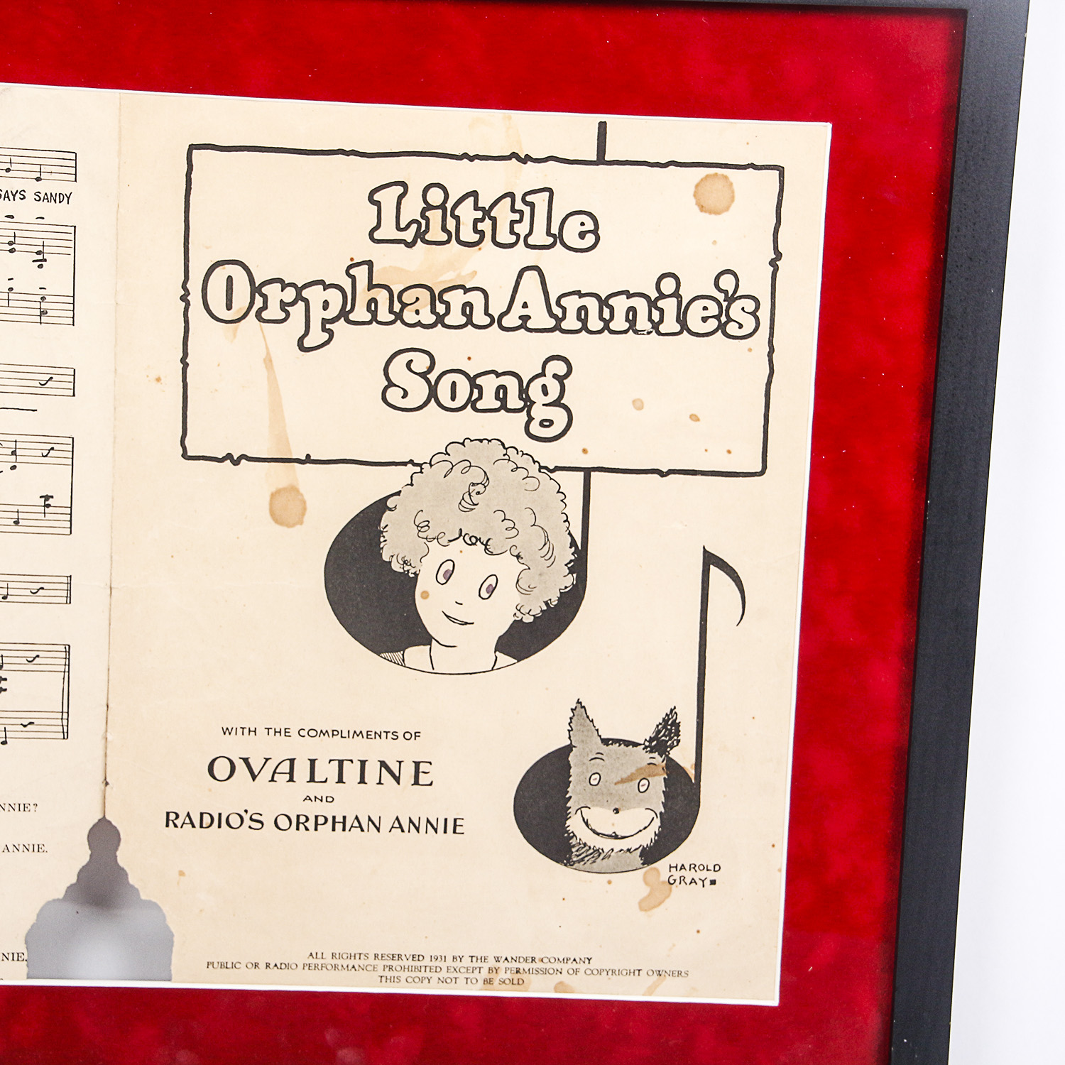 1931 "Little Orphan Annie's Song" Sheet Music