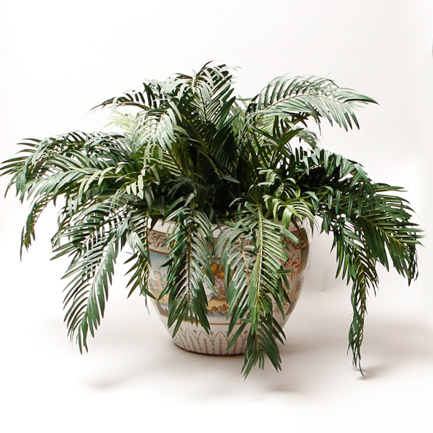 Faux Fern and Scenic Planter