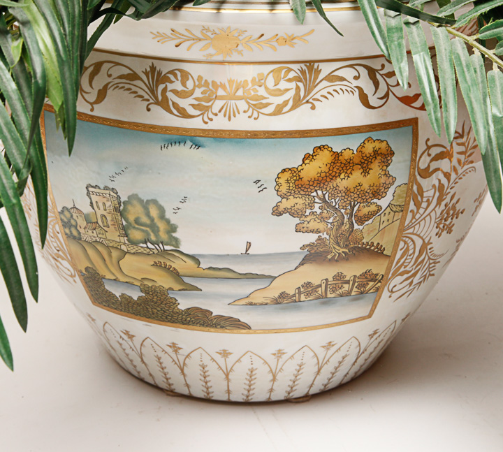 Faux Fern and Scenic Planter