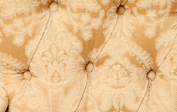 Beige Floral Louis XVI Style Fauteuil Armchair