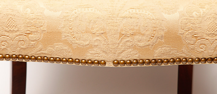 Beige Floral Louis XVI Style Fauteuil Armchair