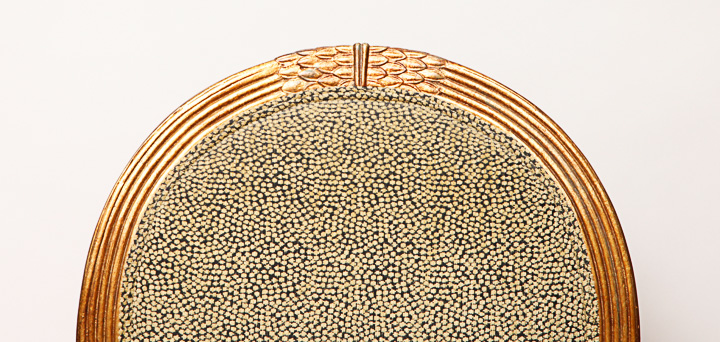 Gold Toned Louis XVI Style Fauteuil Armchair