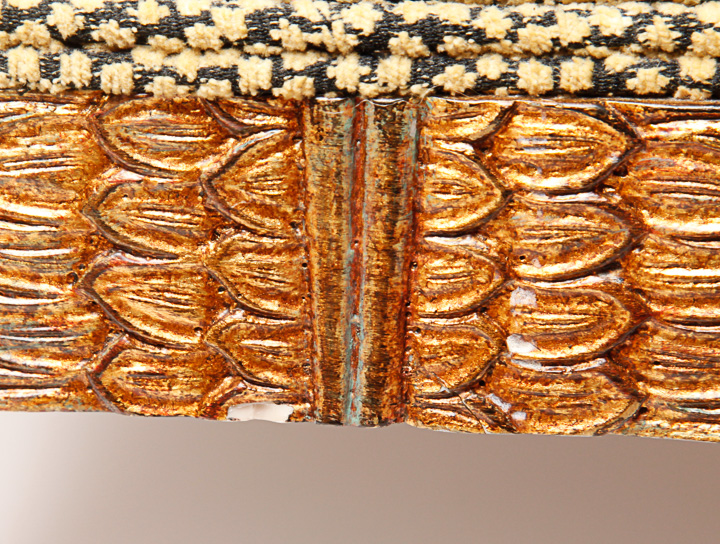 Gold Toned Louis XVI Style Fauteuil Armchair