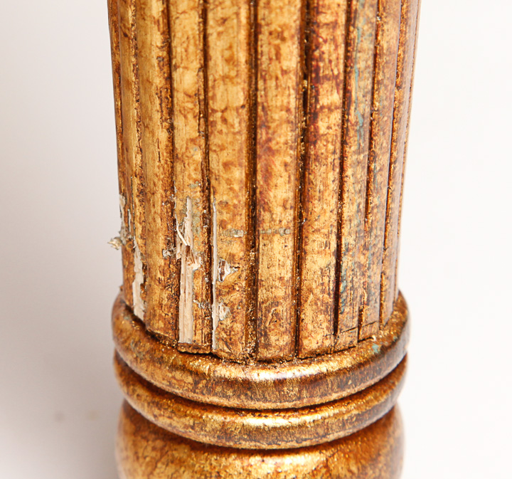 Gold Toned Louis XVI Style Fauteuil Armchair