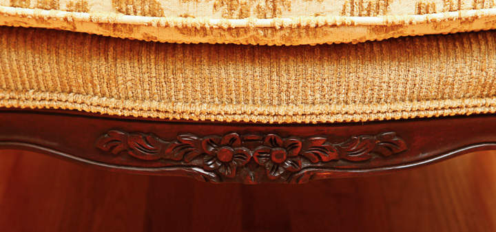 Louis XV Style Fauteuil Armchair with Matching Pillow