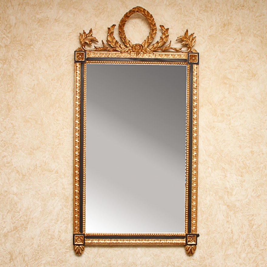 Neoclassical Style Gold Tone Wall Mirror