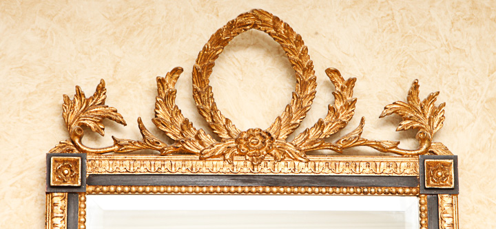 Neoclassical Style Gold Tone Wall Mirror