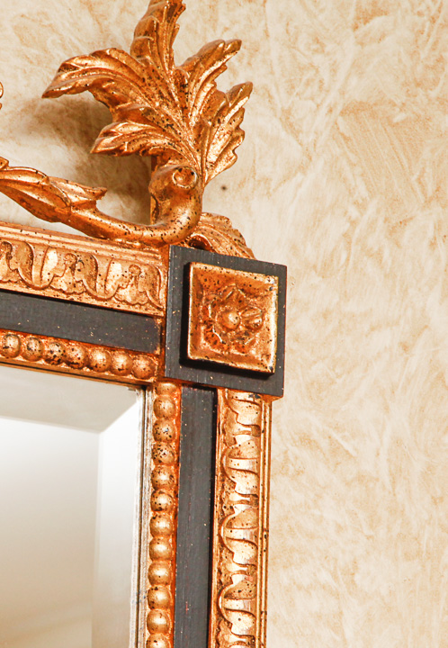 Neoclassical Style Gold Tone Wall Mirror