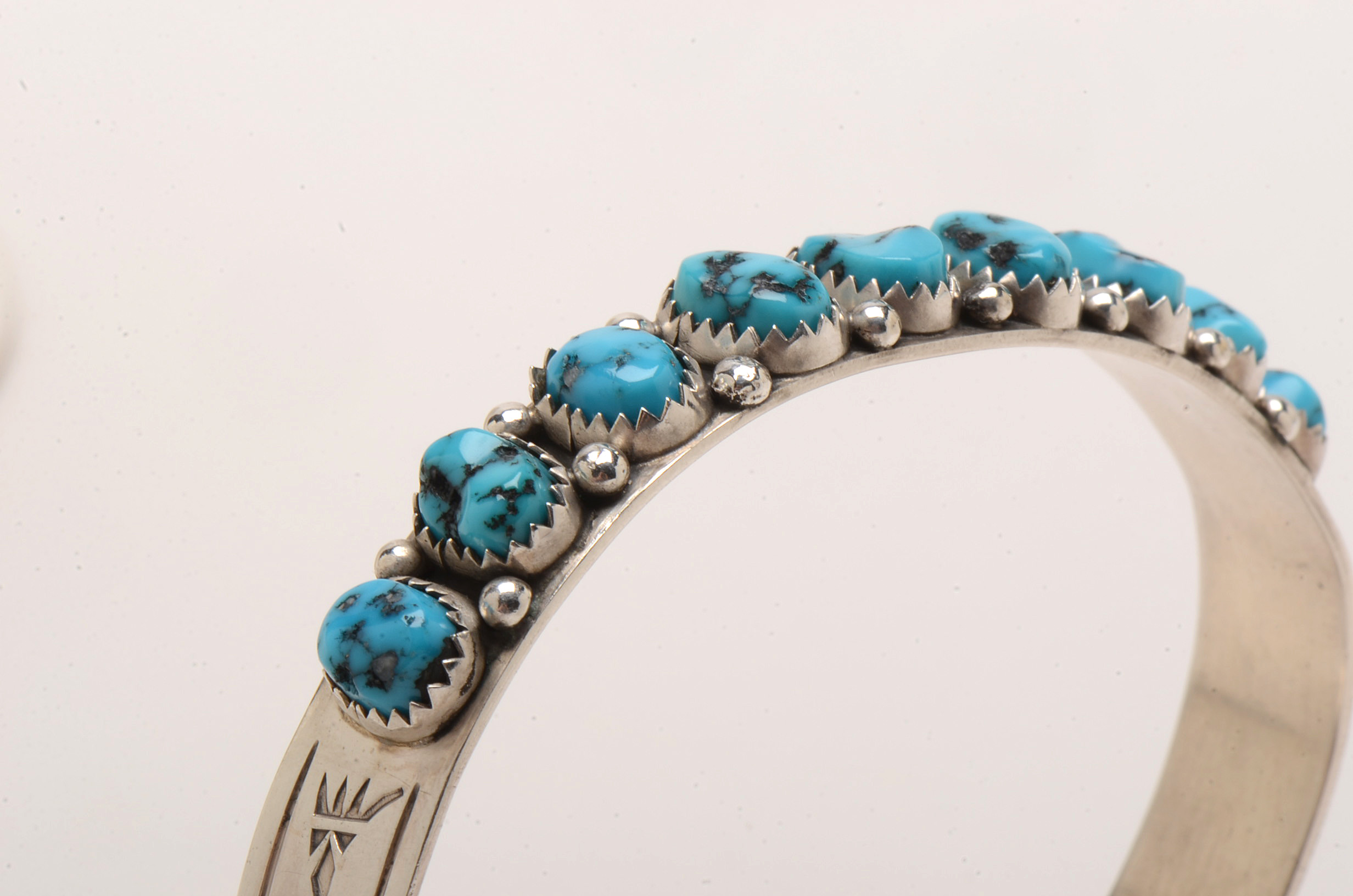 Native American Joe Tso Navajo Sterling Silver Turquoise Bracelet