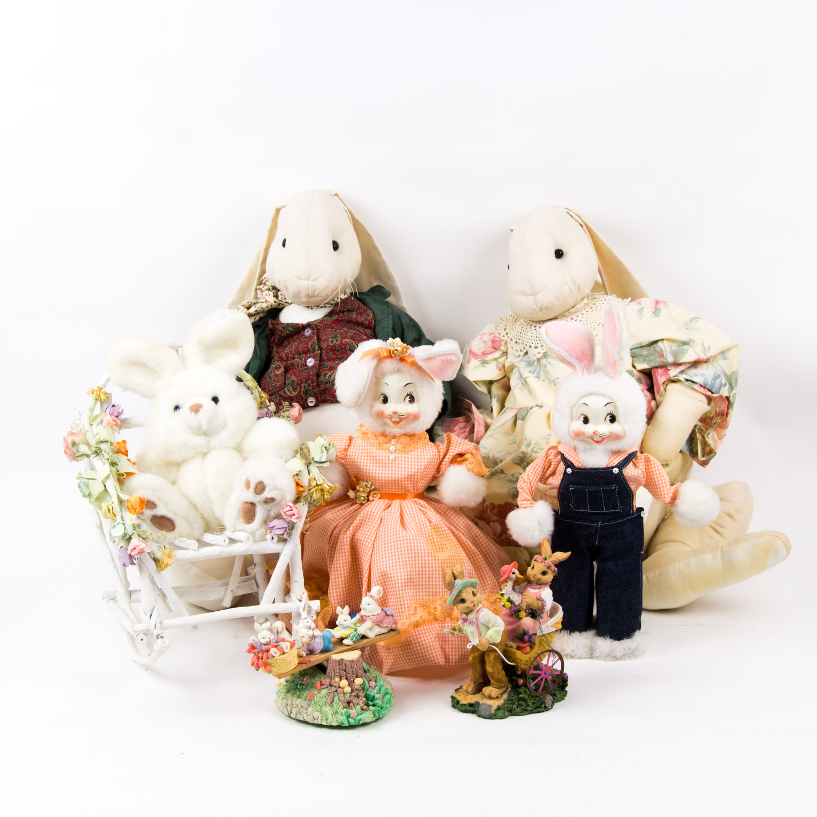 Vintage Rabbit Themed Dolls and Home Decor